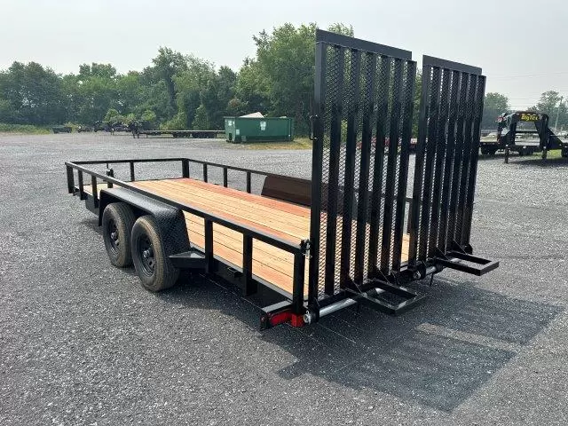BWise 7 x 18 Equipment Trailer Split Landscape Ramp