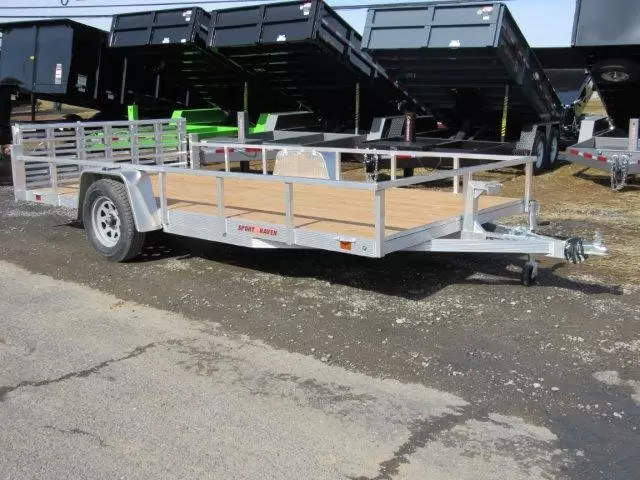 Sport Haven 7×14 Aluminum Utility Trailer Bi-Fold Ramp Gate