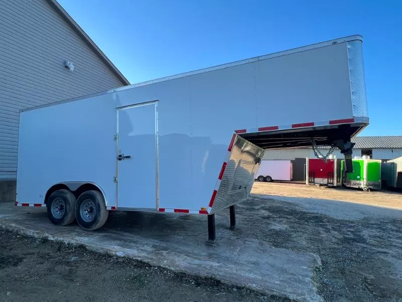White Gooseneck Trailer